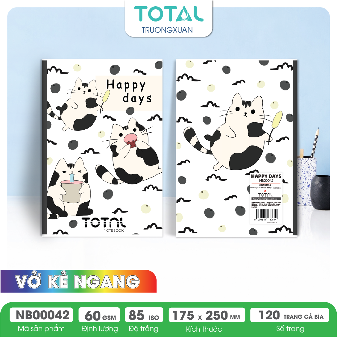Vở kẻ ngang Total Happy Days 120 trang