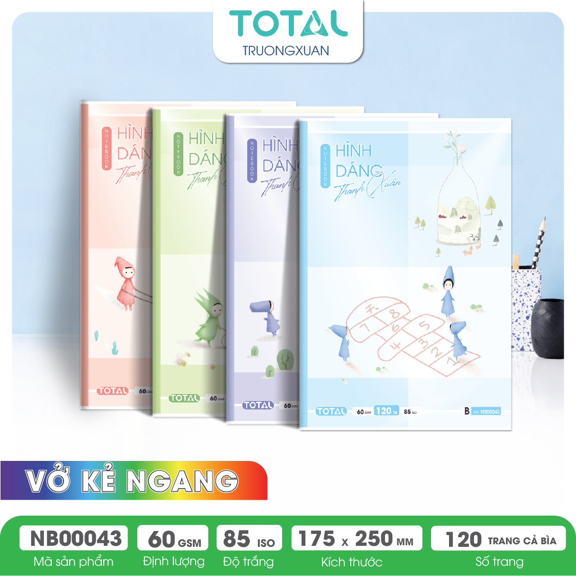 Vở kẻ ngang Total YOUTH 120 trang
