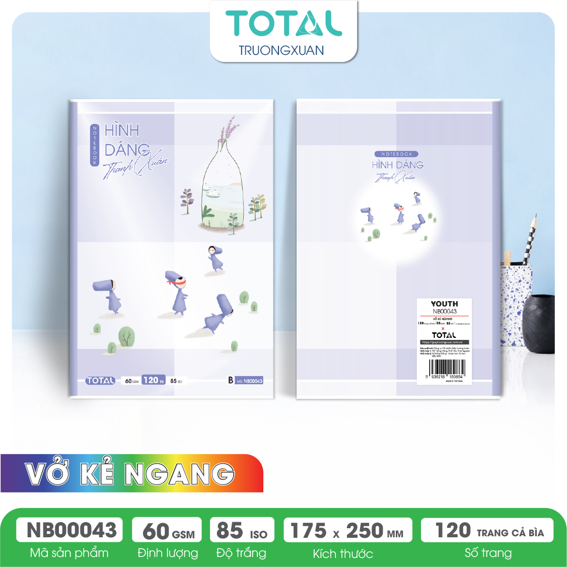 Vở kẻ ngang Total YOUTH 120 trang