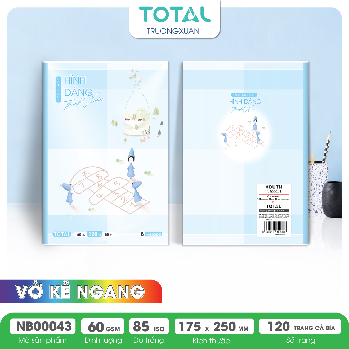Vở kẻ ngang Total YOUTH 120 trang