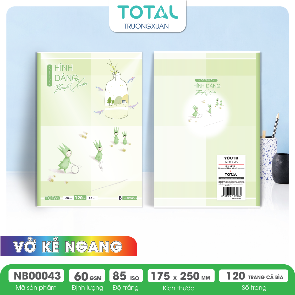 Vở kẻ ngang Total YOUTH 120 trang