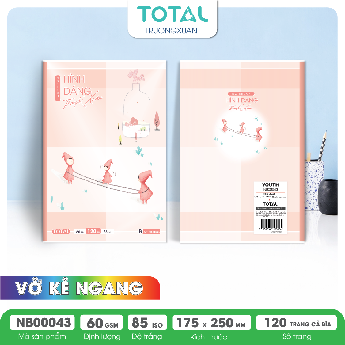 Vở kẻ ngang Total YOUTH 120 trang
