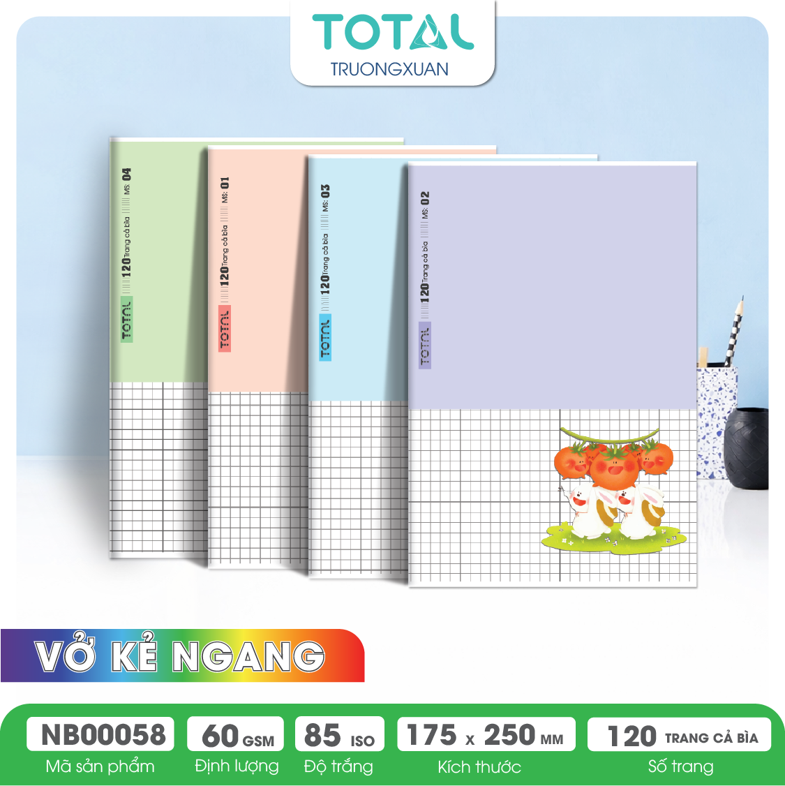 Vở kẻ ngang Total Happy Farm 120 trang