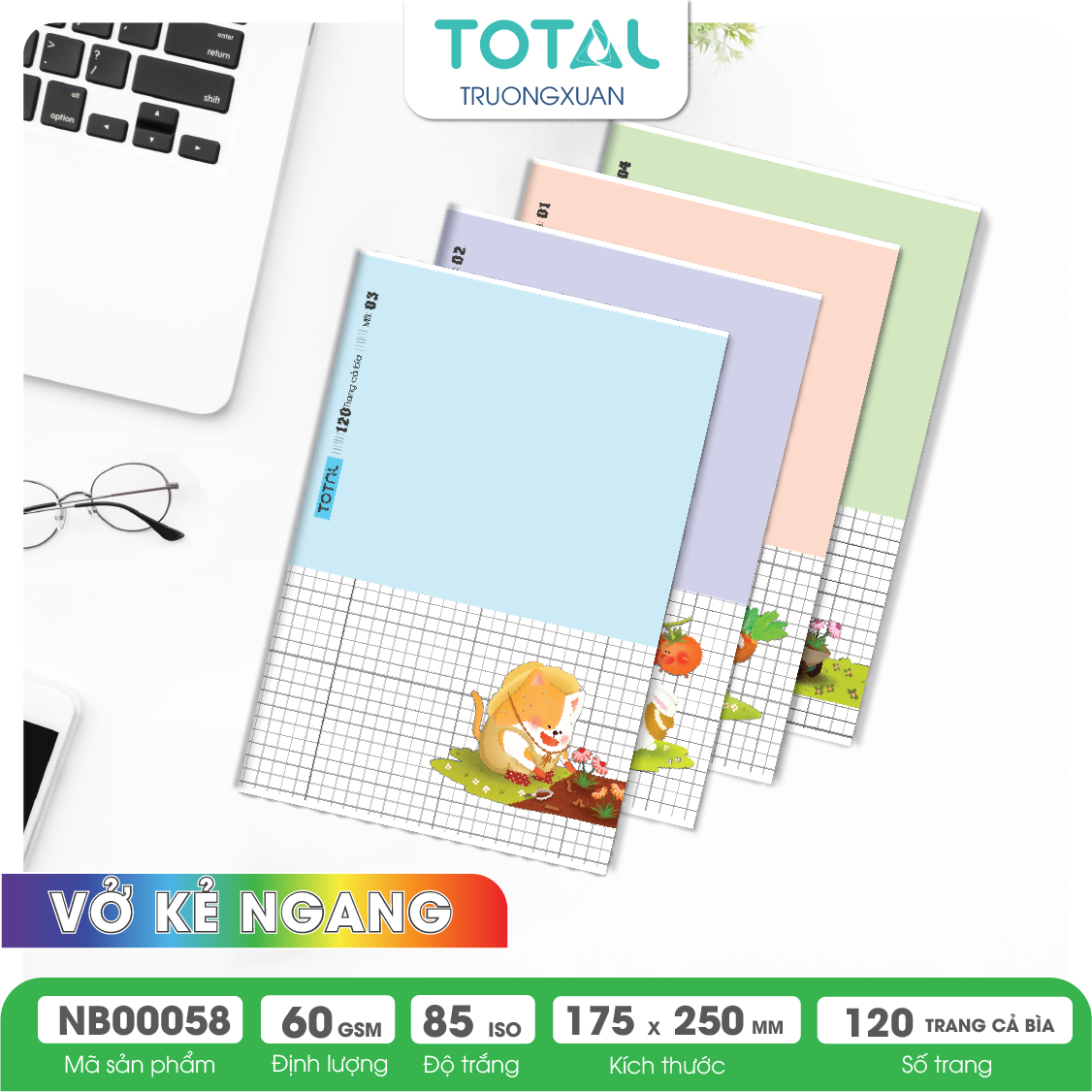 Vở kẻ ngang Total Happy Farm 120 trang