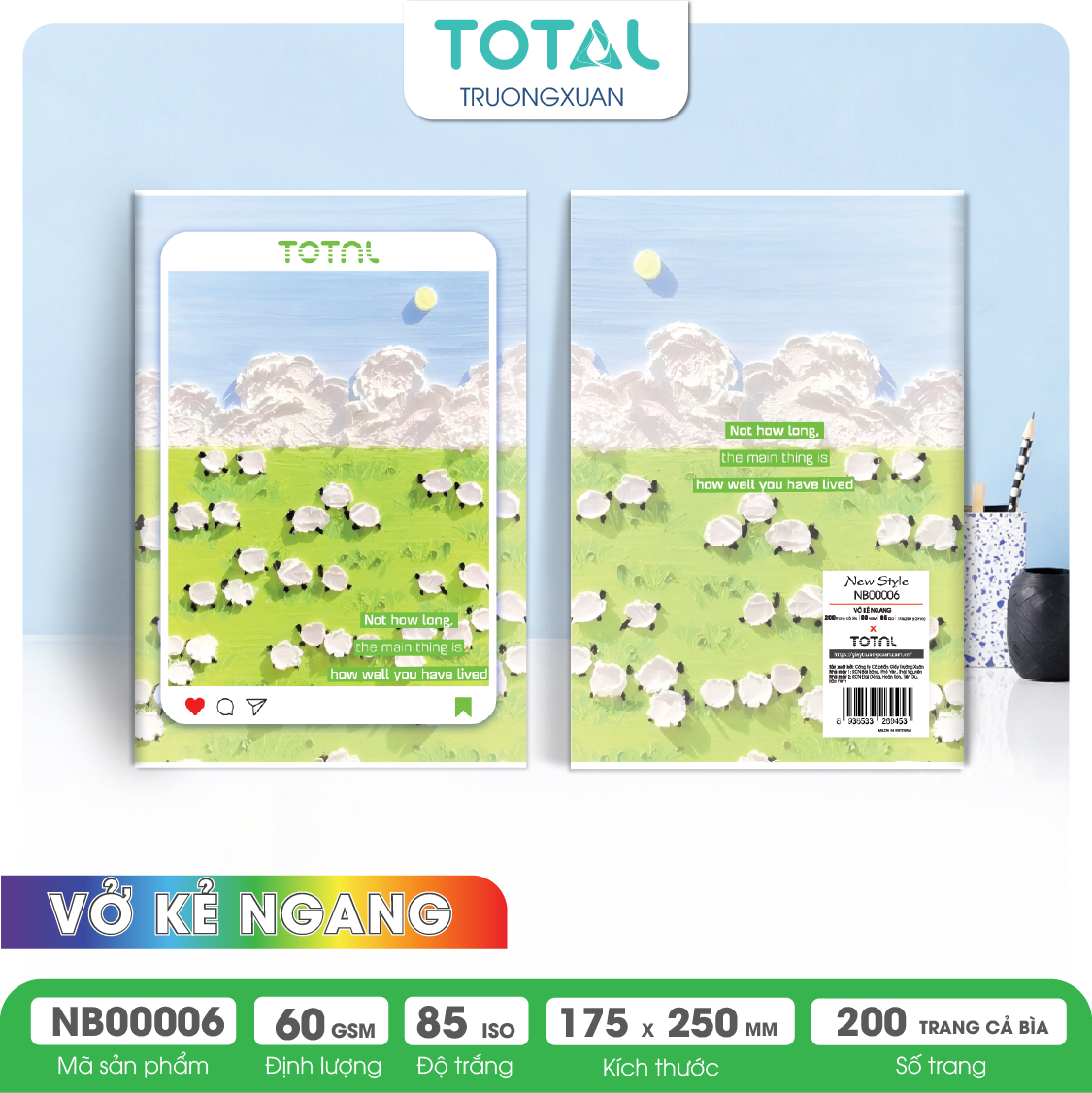 Vở kẻ ngang Total New Style 200 trang