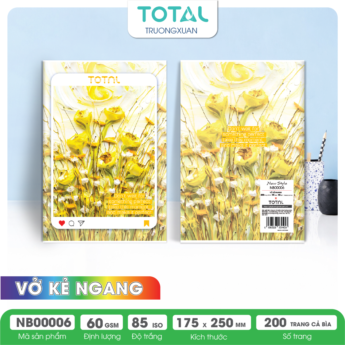 Vở kẻ ngang Total New Style 200 trang