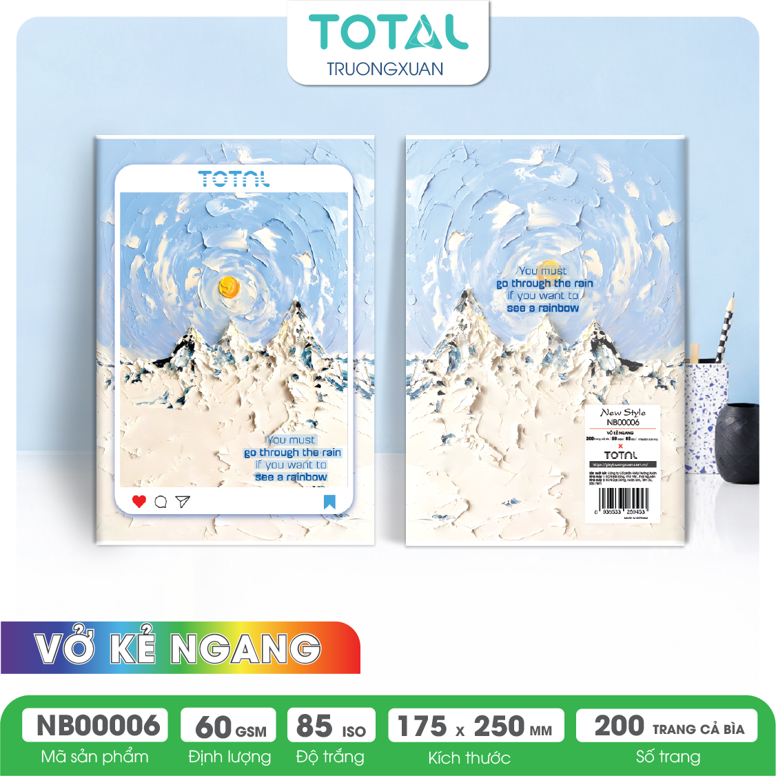 Vở kẻ ngang Total New Style 200 trang