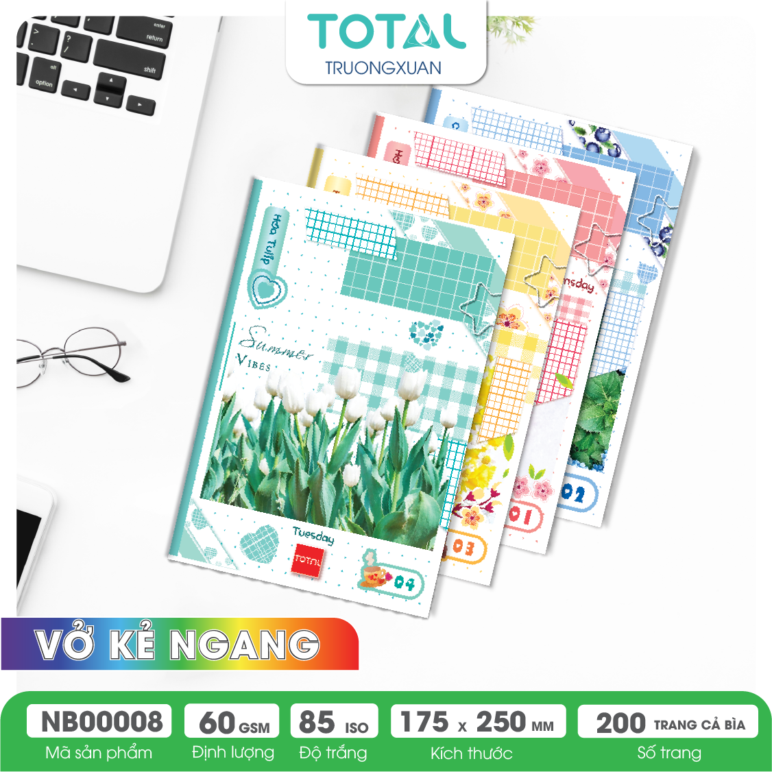 Vở kẻ ngang Total Season Vibes 200 trang