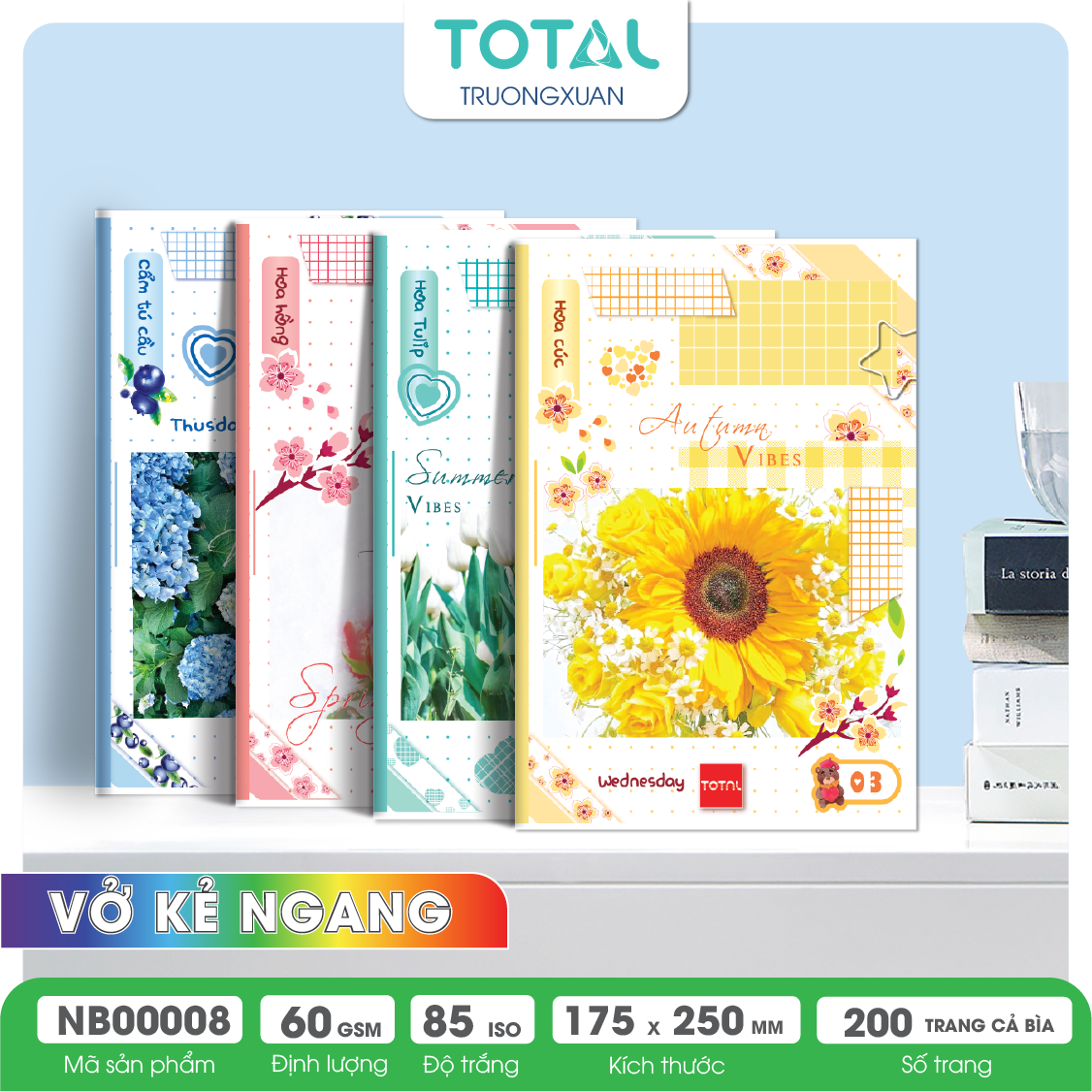 Vở kẻ ngang Total Season Vibes 200 trang