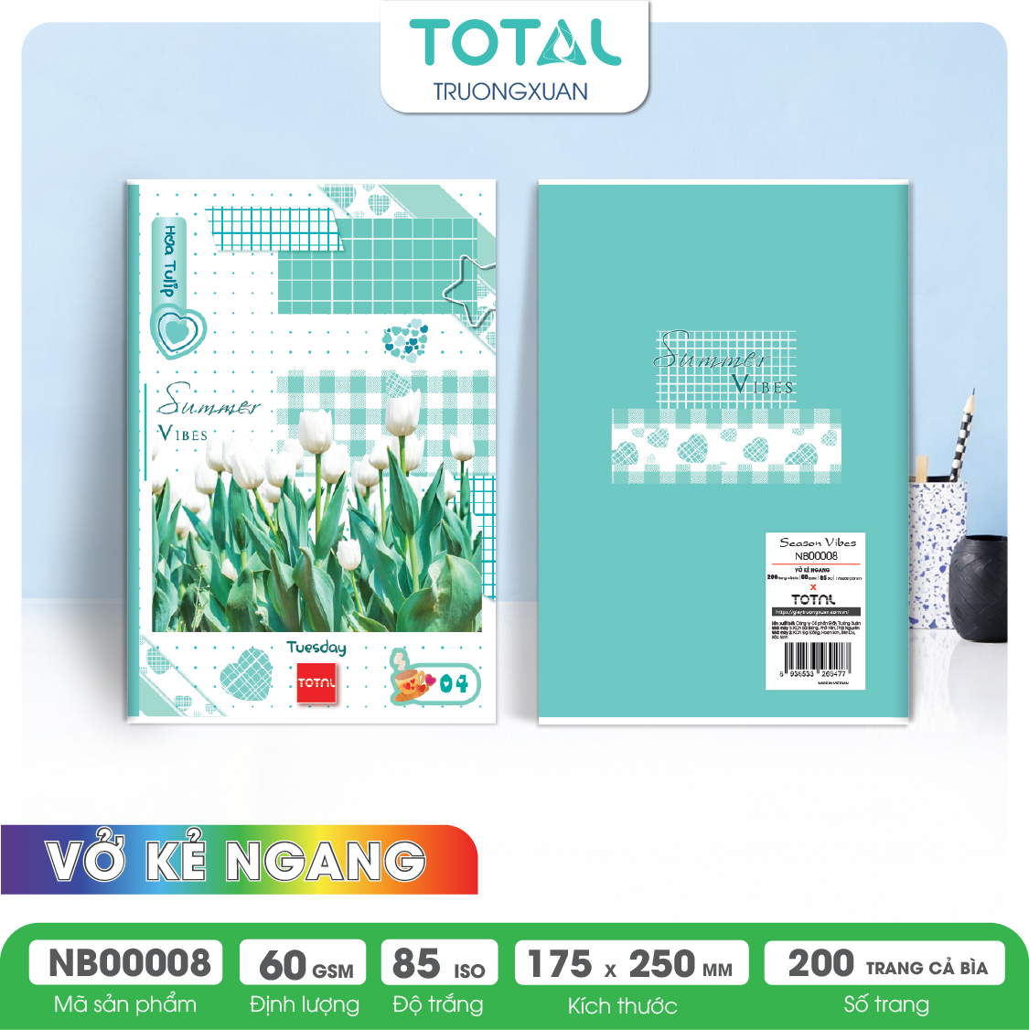 Vở kẻ ngang Total Season Vibes 200 trang