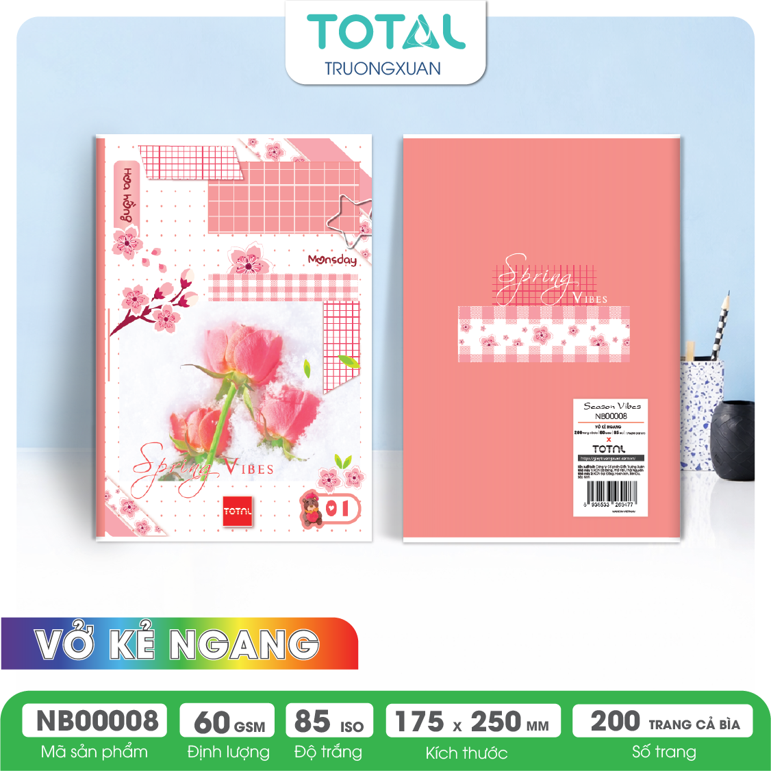 Vở kẻ ngang Total Season Vibes 200 trang
