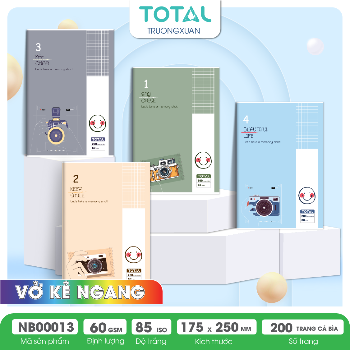 Vở kẻ ngang Total Memory 200 trang