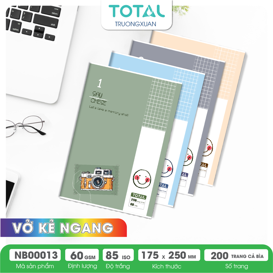 Vở kẻ ngang Total Memory 200 trang