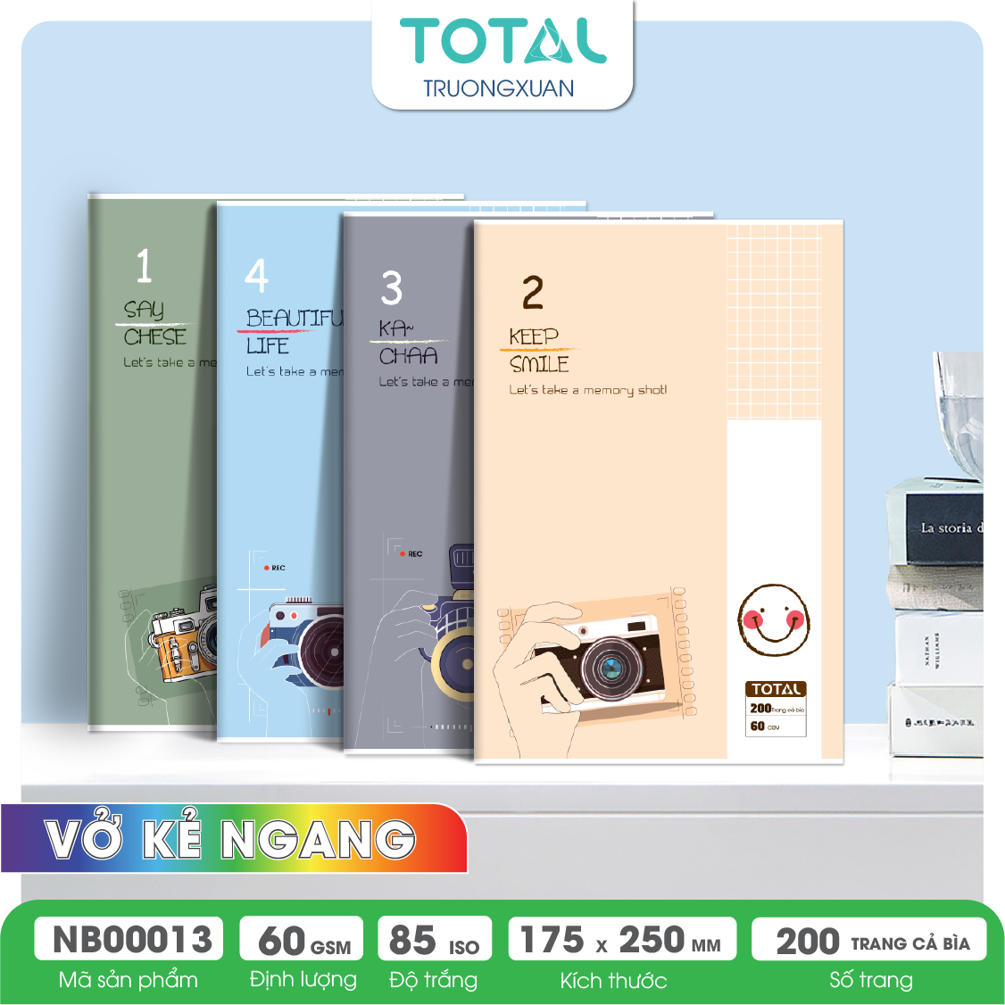 Vở kẻ ngang Total Memory 200 trang