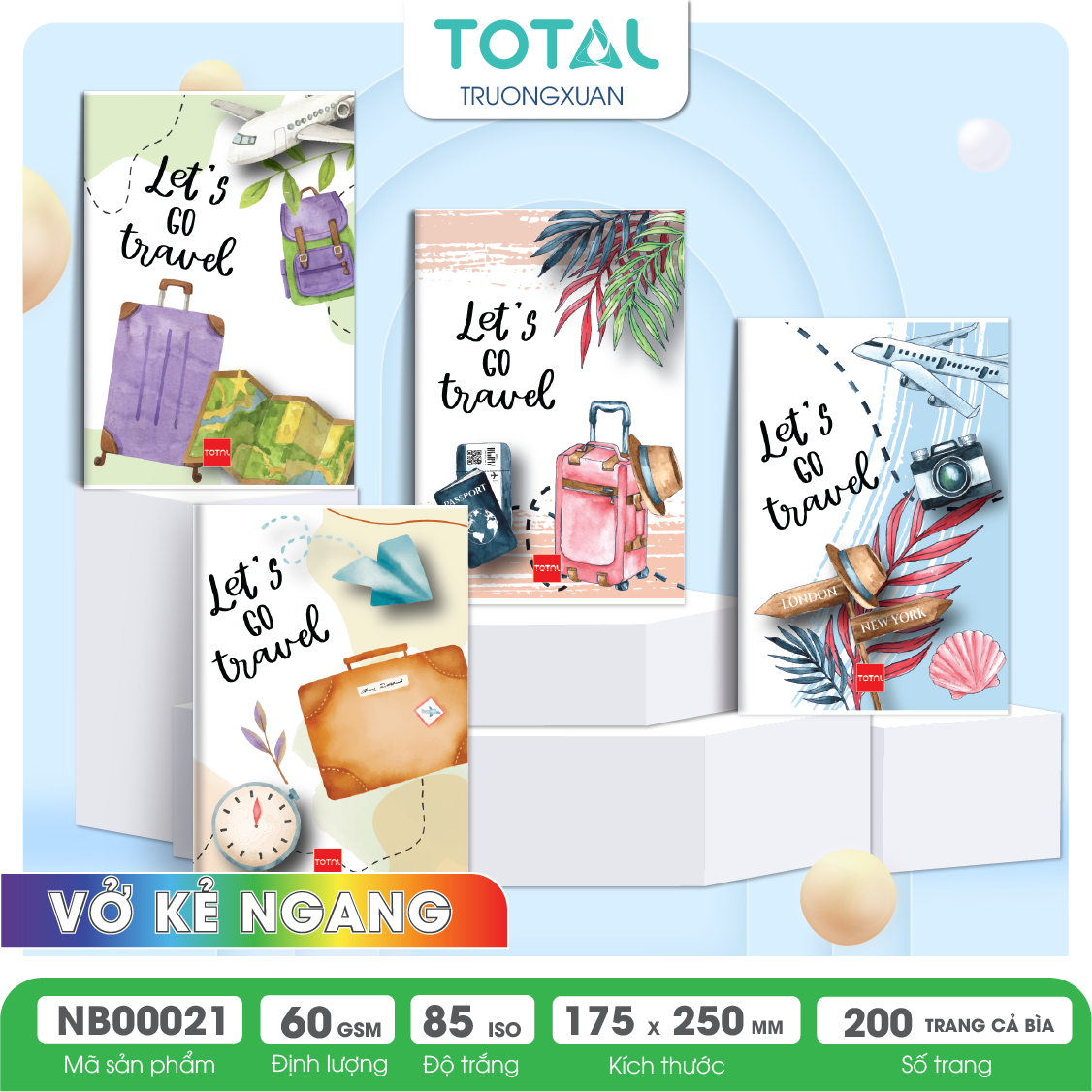 Vở kẻ ngang Total Travel 200 trang