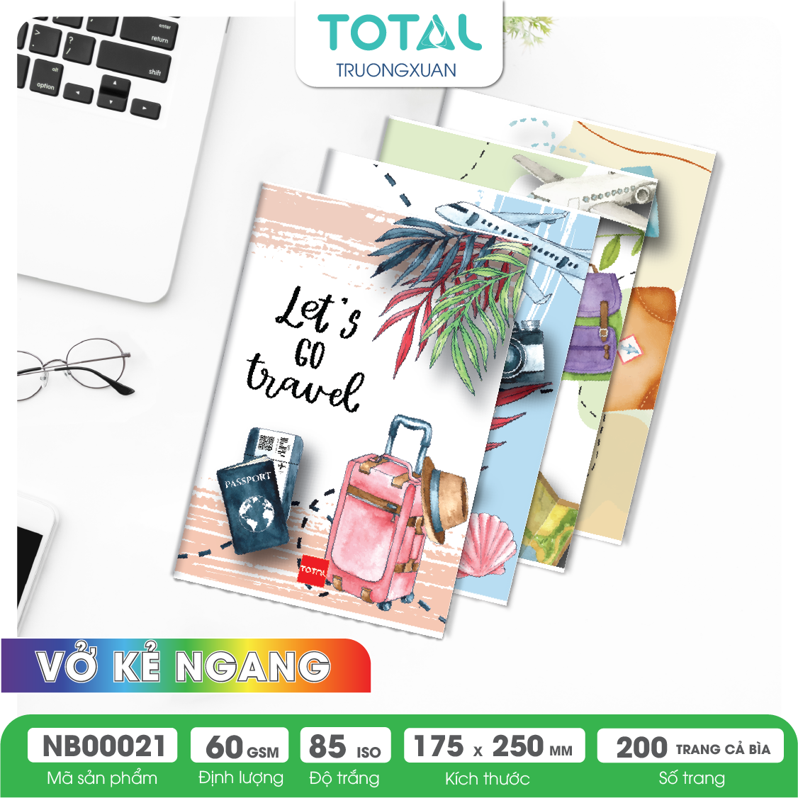 Vở kẻ ngang Total Travel 200 trang