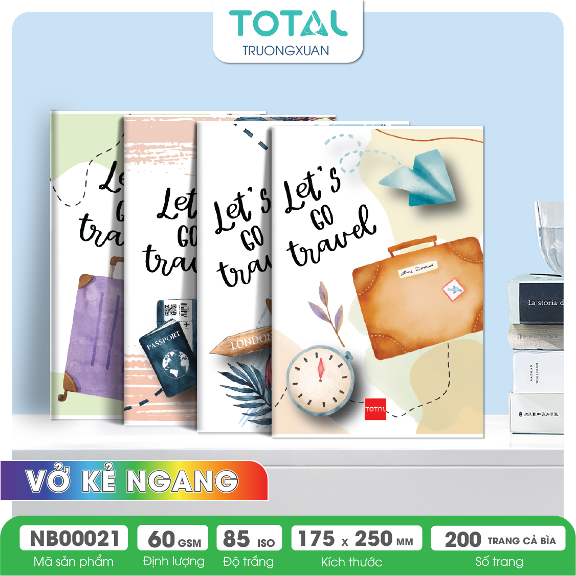 Vở kẻ ngang Total Travel 200 trang