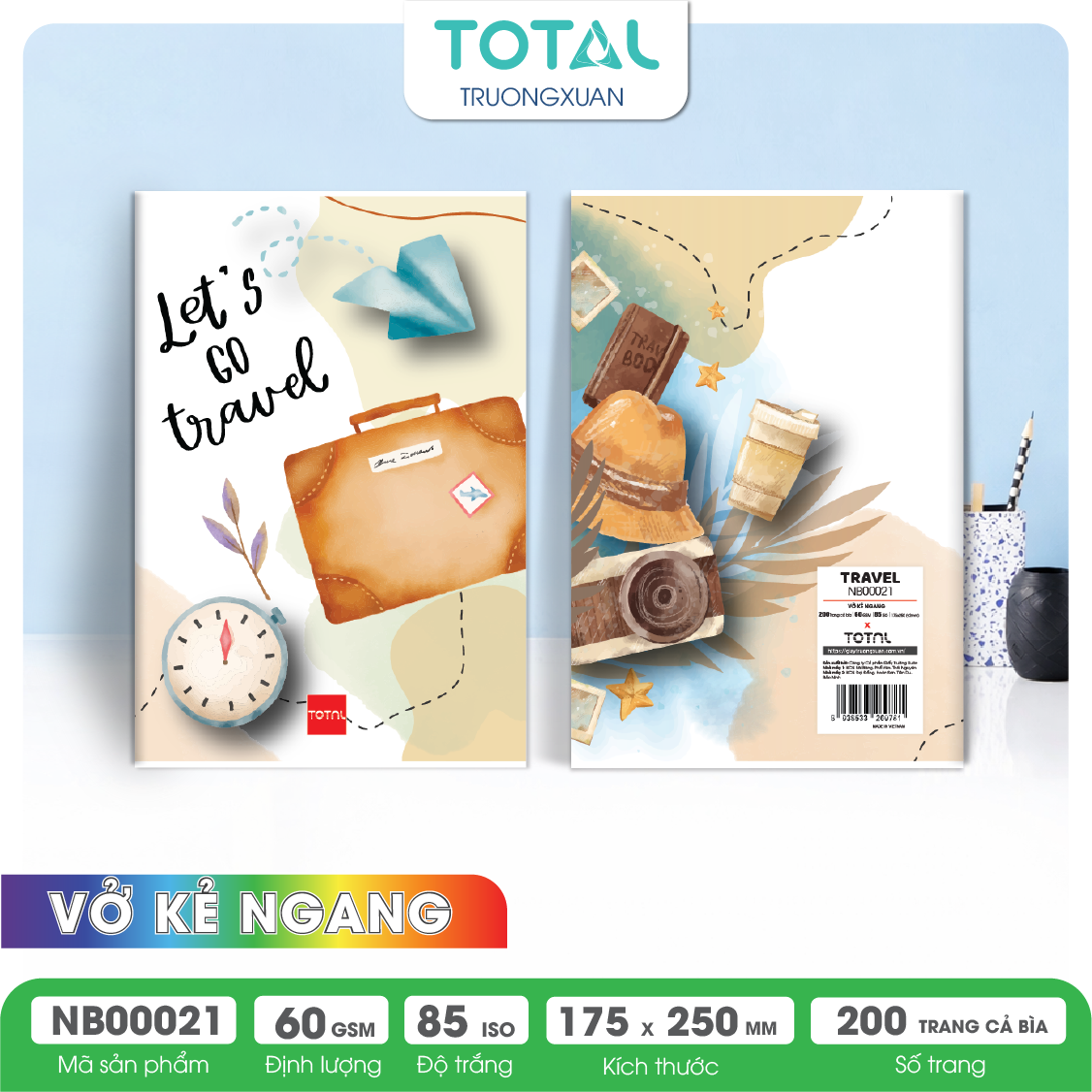 Vở kẻ ngang Total Travel 200 trang