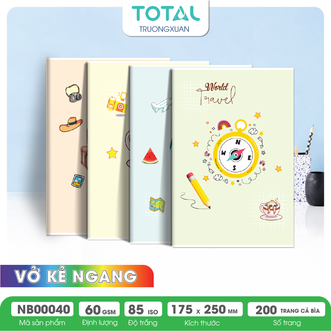 Vở kẻ ngang Total Retro.02 200 trang