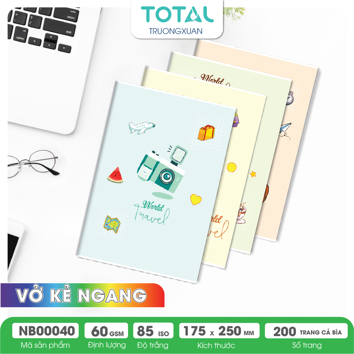 Vở kẻ ngang Total Retro.02 200 trang