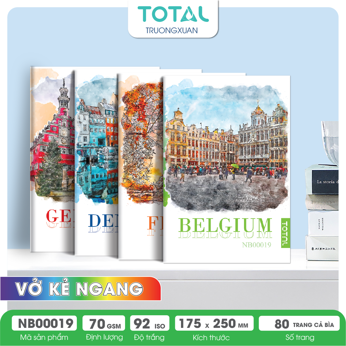 Vở kẻ ngang Total The Country Series.02 80 trang