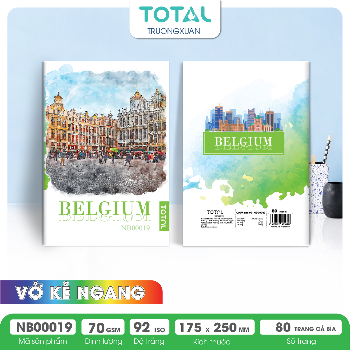 Vở kẻ ngang Total The Country Series.02 80 trang