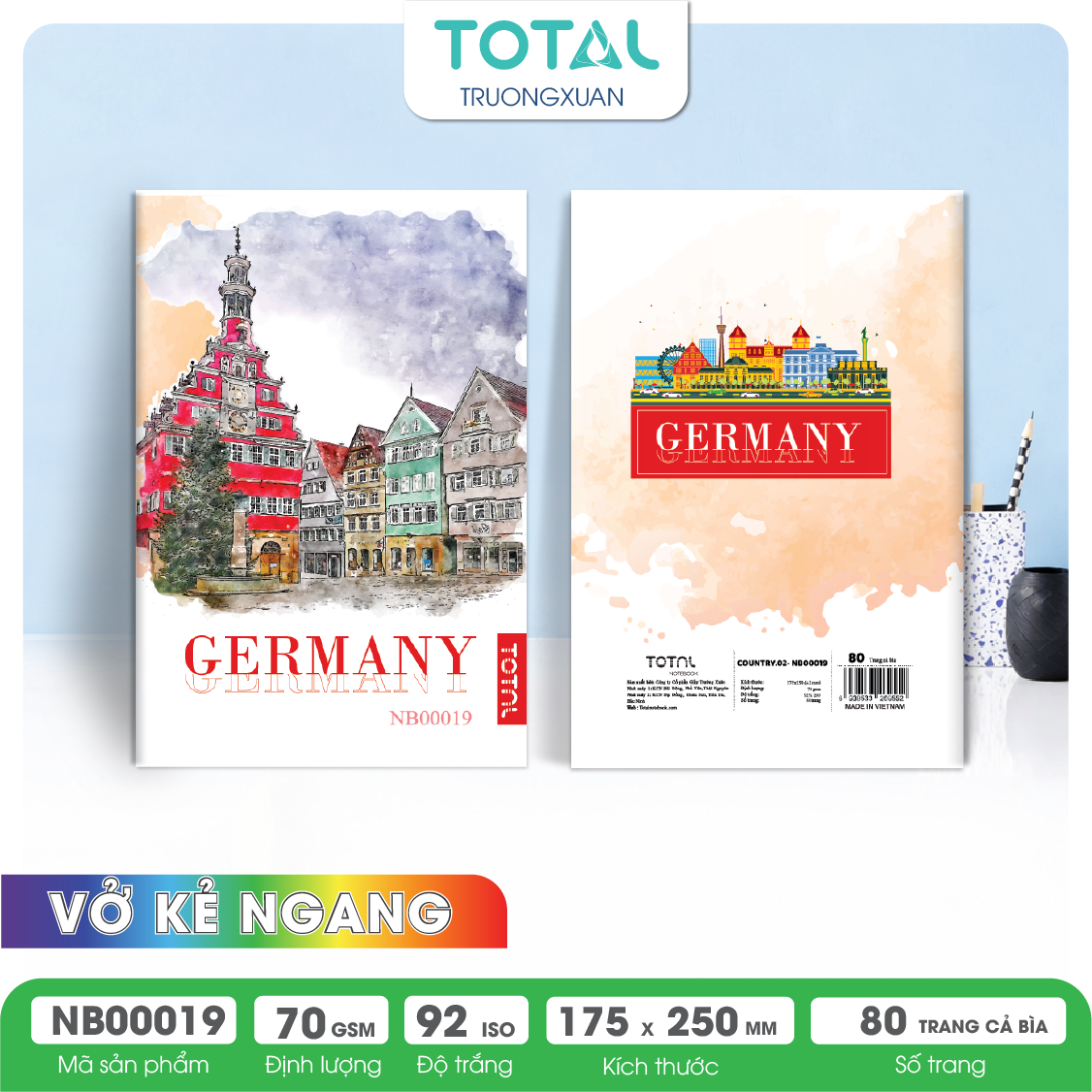 Vở kẻ ngang Total The Country Series.02 80 trang