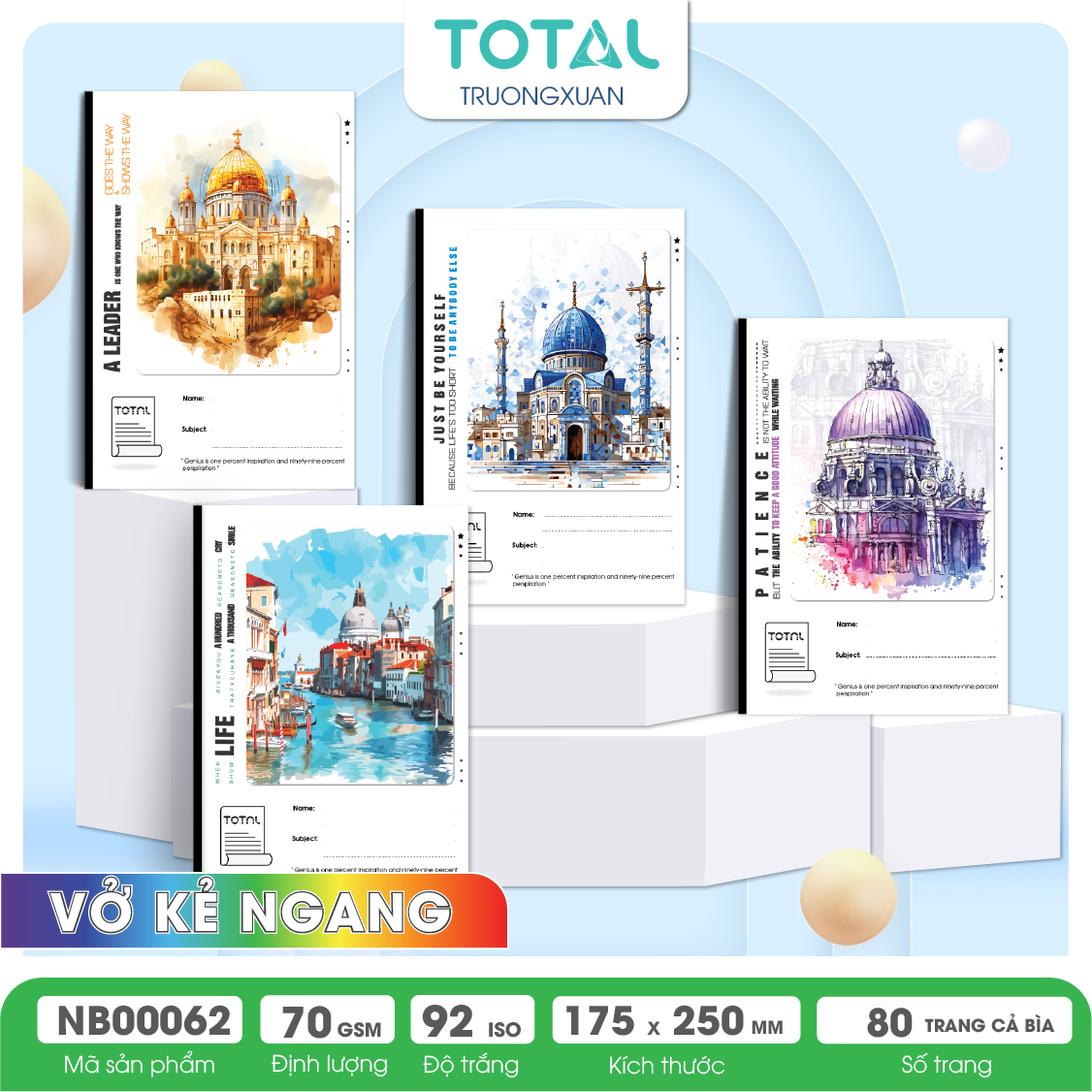 Vở kẻ ngang Total Traveling 80 trang