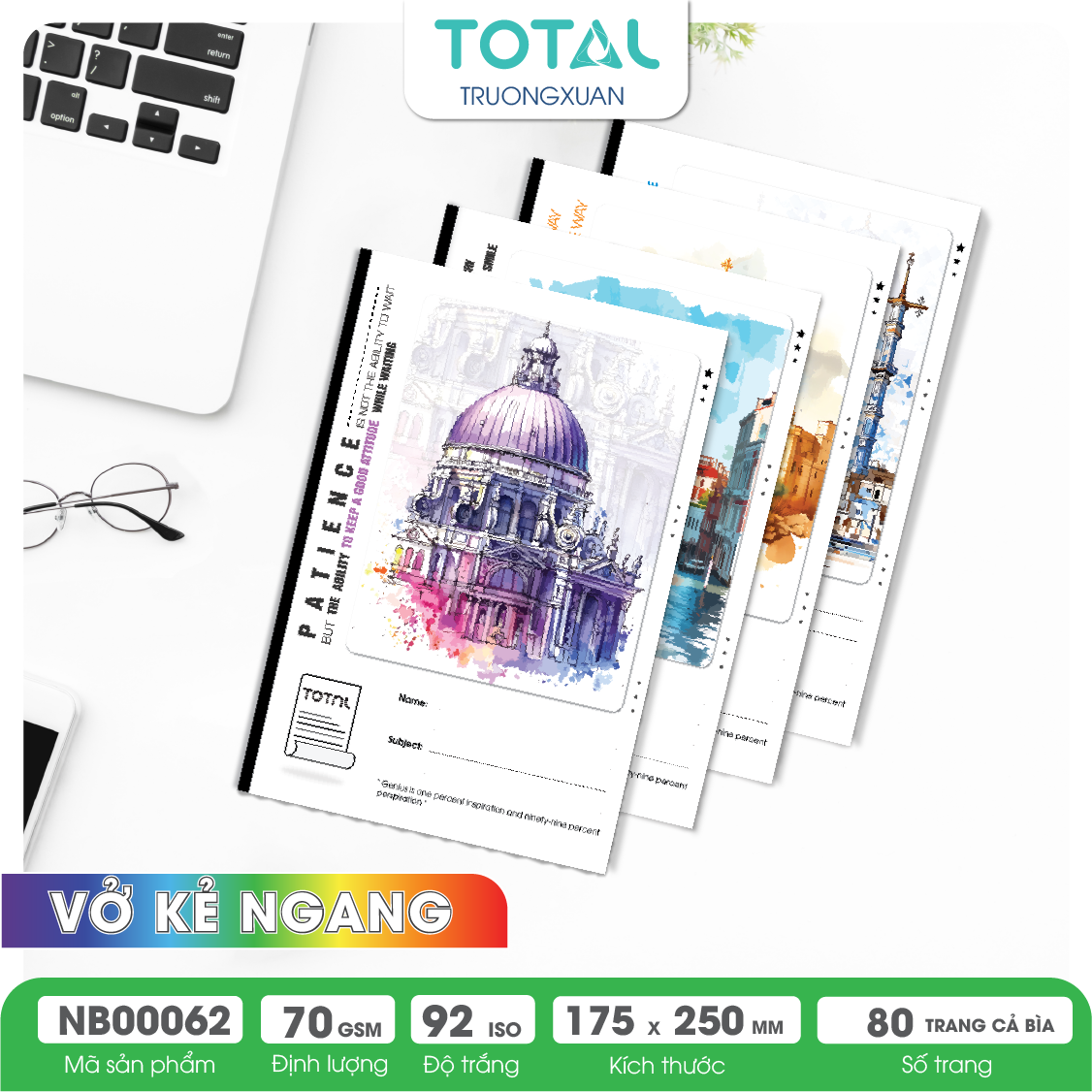 Vở kẻ ngang Total Traveling 80 trang