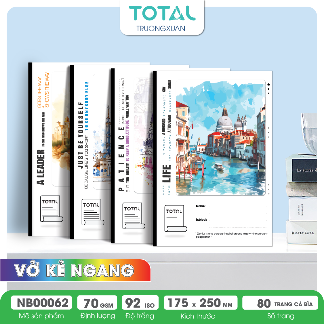 Vở kẻ ngang Total Traveling 80 trang