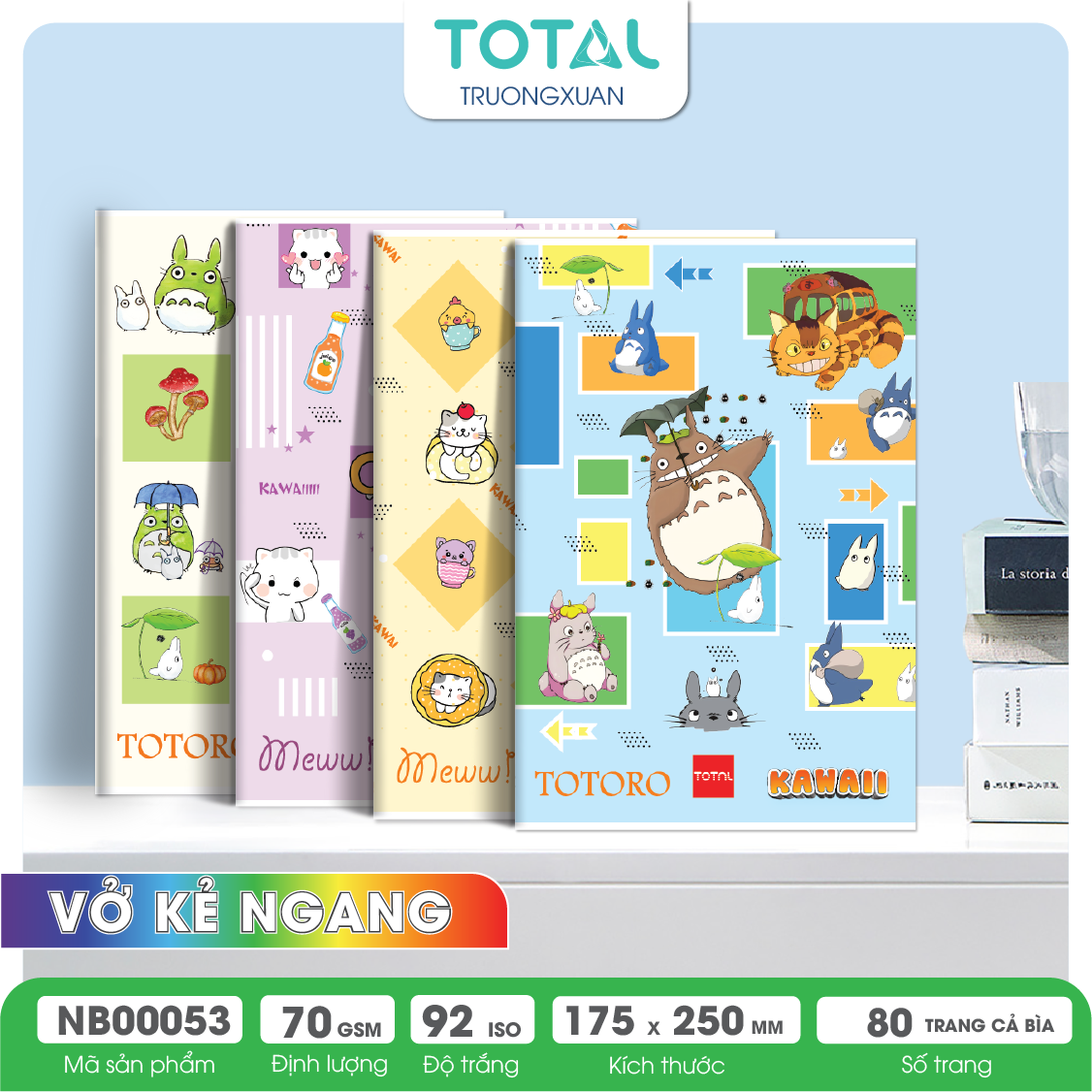 Vở kẻ ngang Total Kawaii Pet 80 trang
