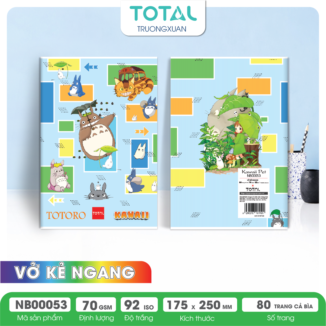 Vở kẻ ngang Total Kawaii Pet 80 trang