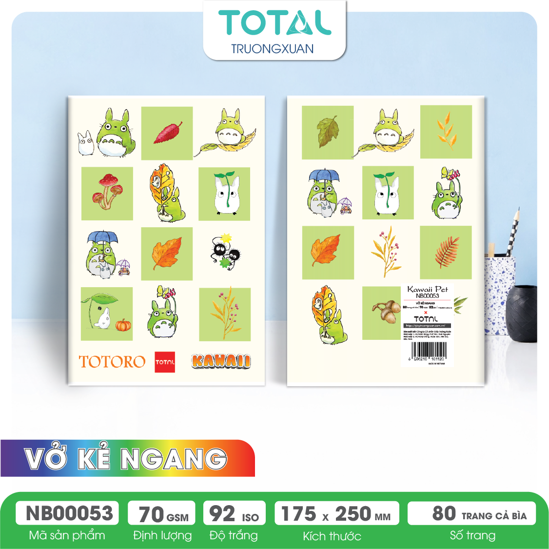 Vở kẻ ngang Total Kawaii Pet 80 trang