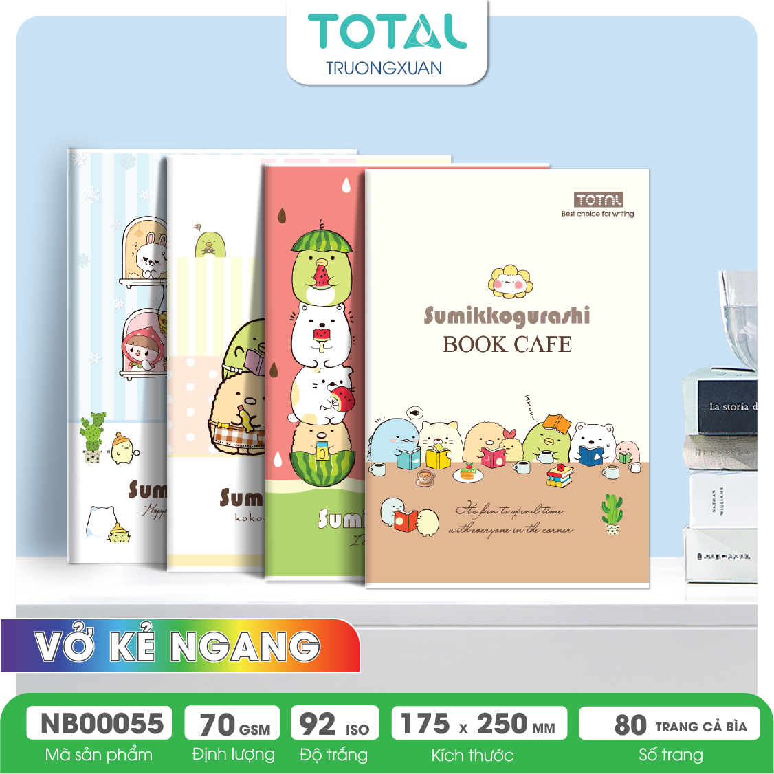 Vở kẻ ngang Total Sumikko 80 trang