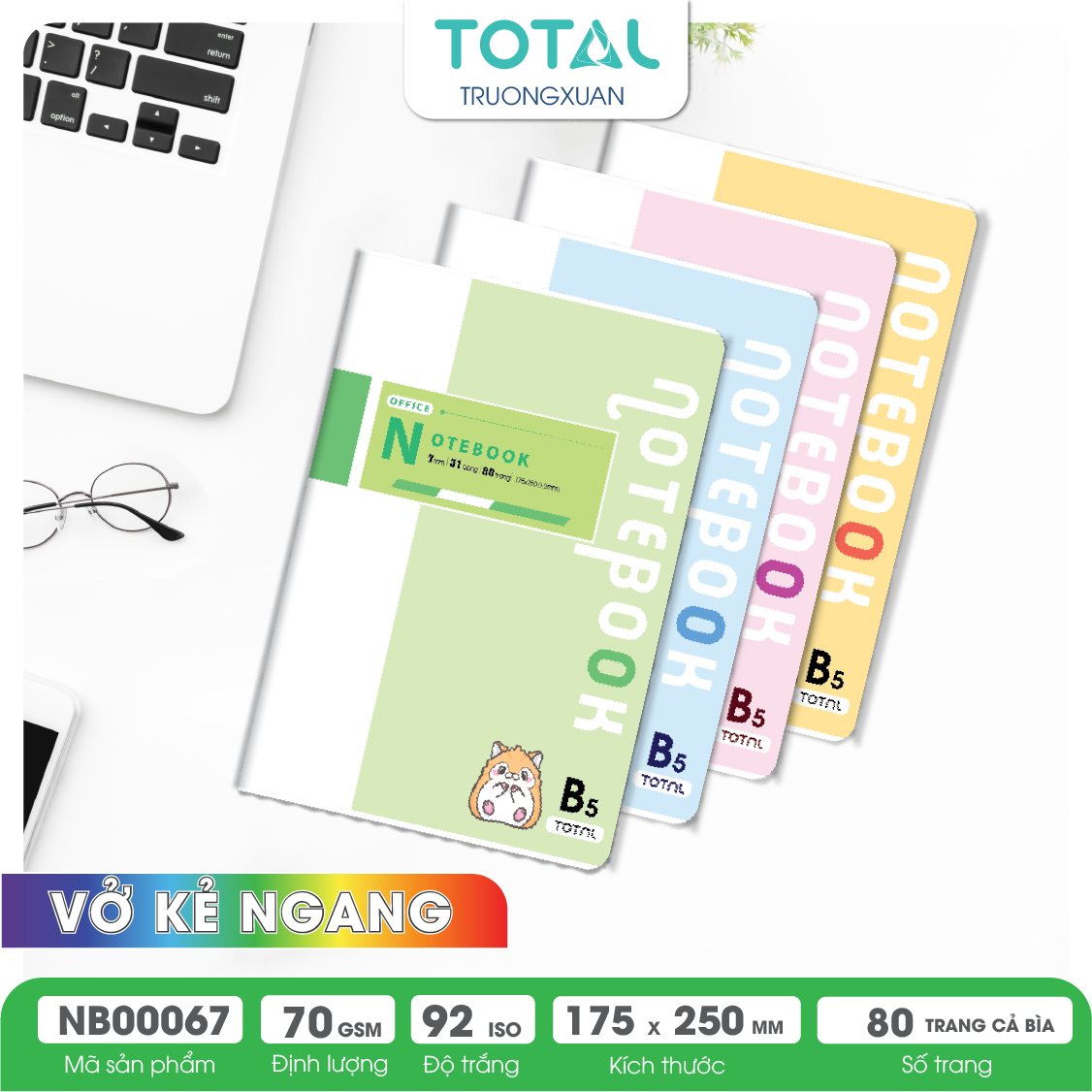 Vở kẻ ngang cao cấp Total Office 80 trang