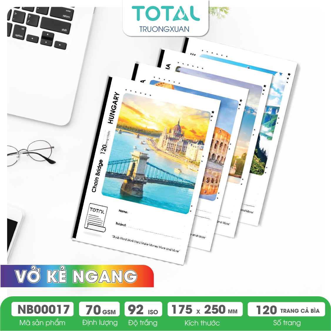 Vở kẻ ngang Total Travel.04 120 trang