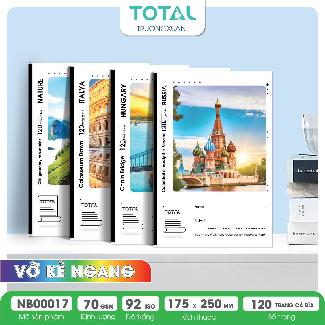 Vở kẻ ngang Total Travel.04 120 trang