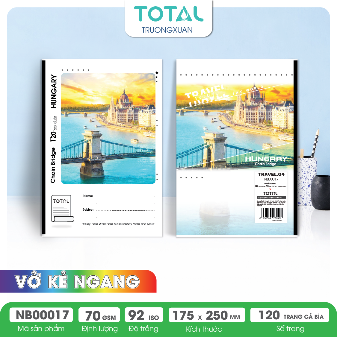 Vở kẻ ngang Total Travel.04 120 trang