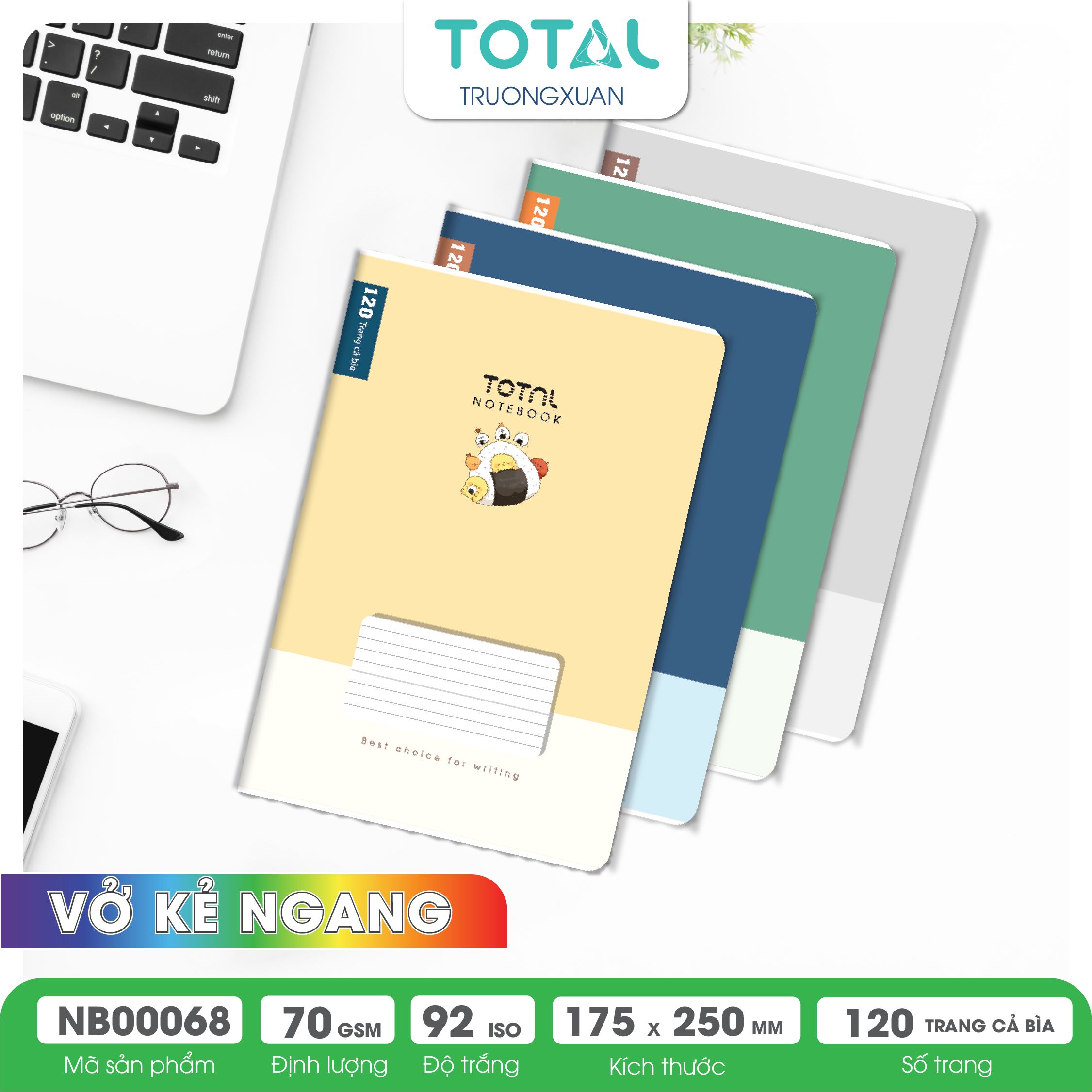 Vở kẻ ngang cao cấp Total Chill Day 120 trang