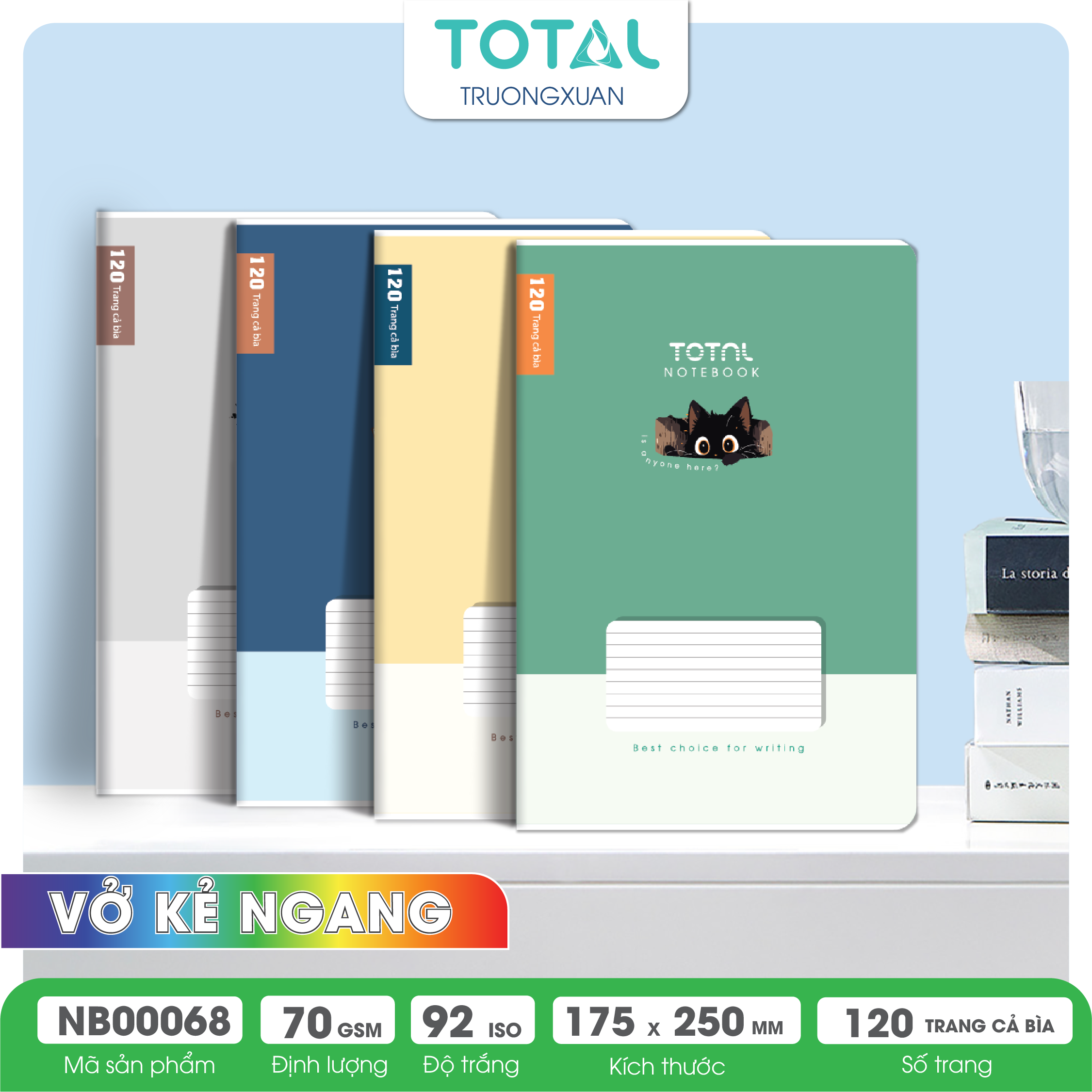 Vở kẻ ngang cao cấp Total Chill Day 120 trang