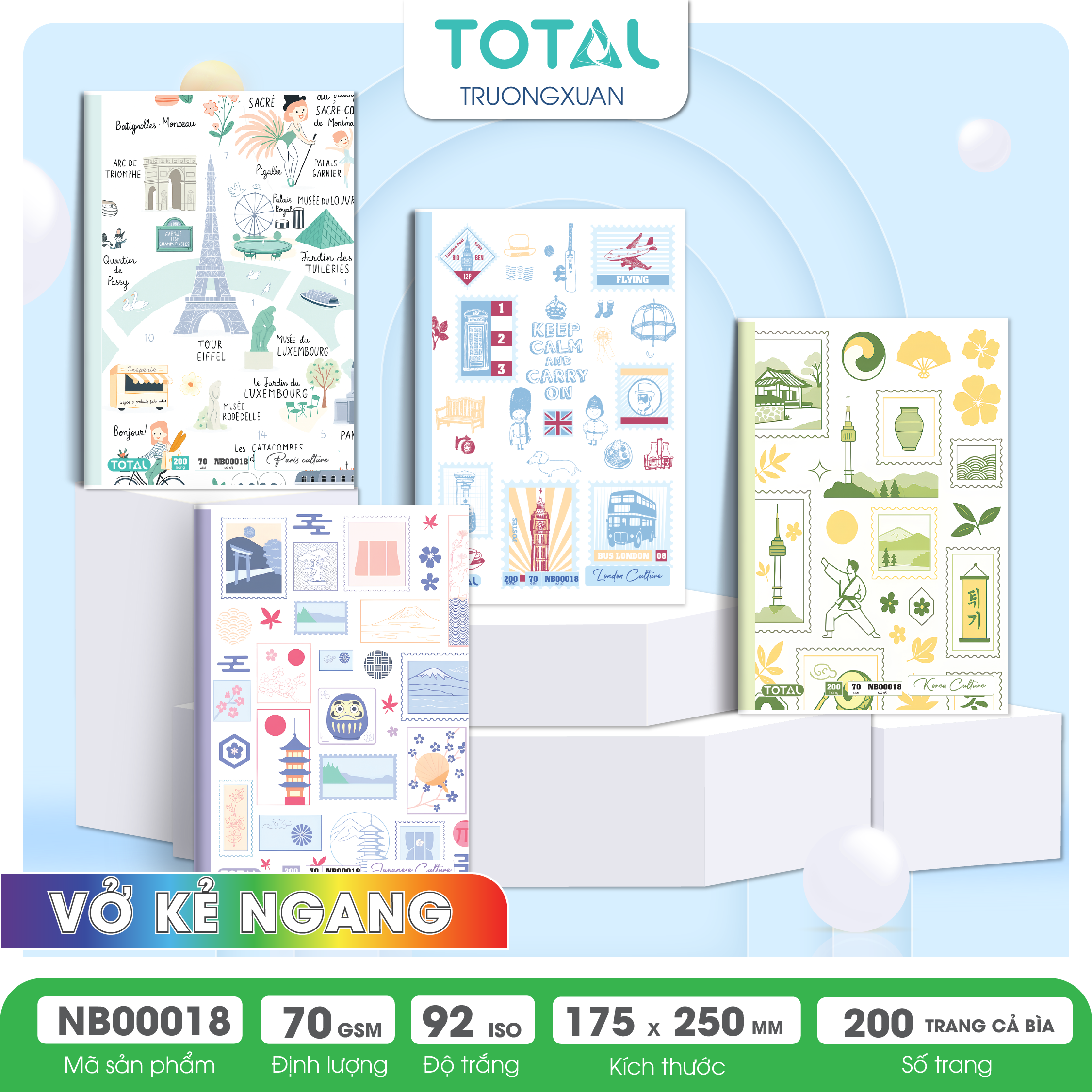 Vở kẻ ngang Total Culture 200 trang