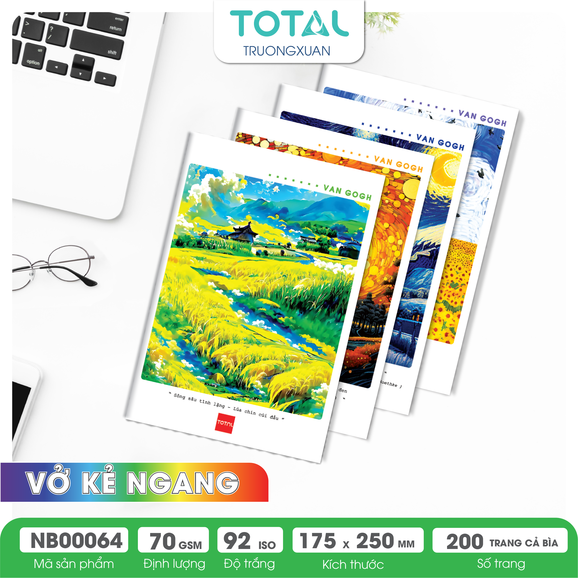 Vở kẻ ngang Total Art 200 trang