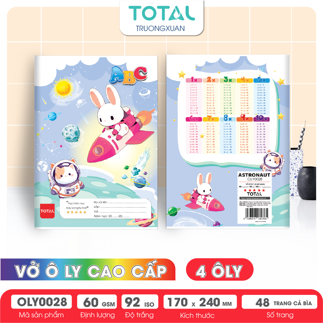 Vở oly Total Astronaut 48 trang 4 ôly