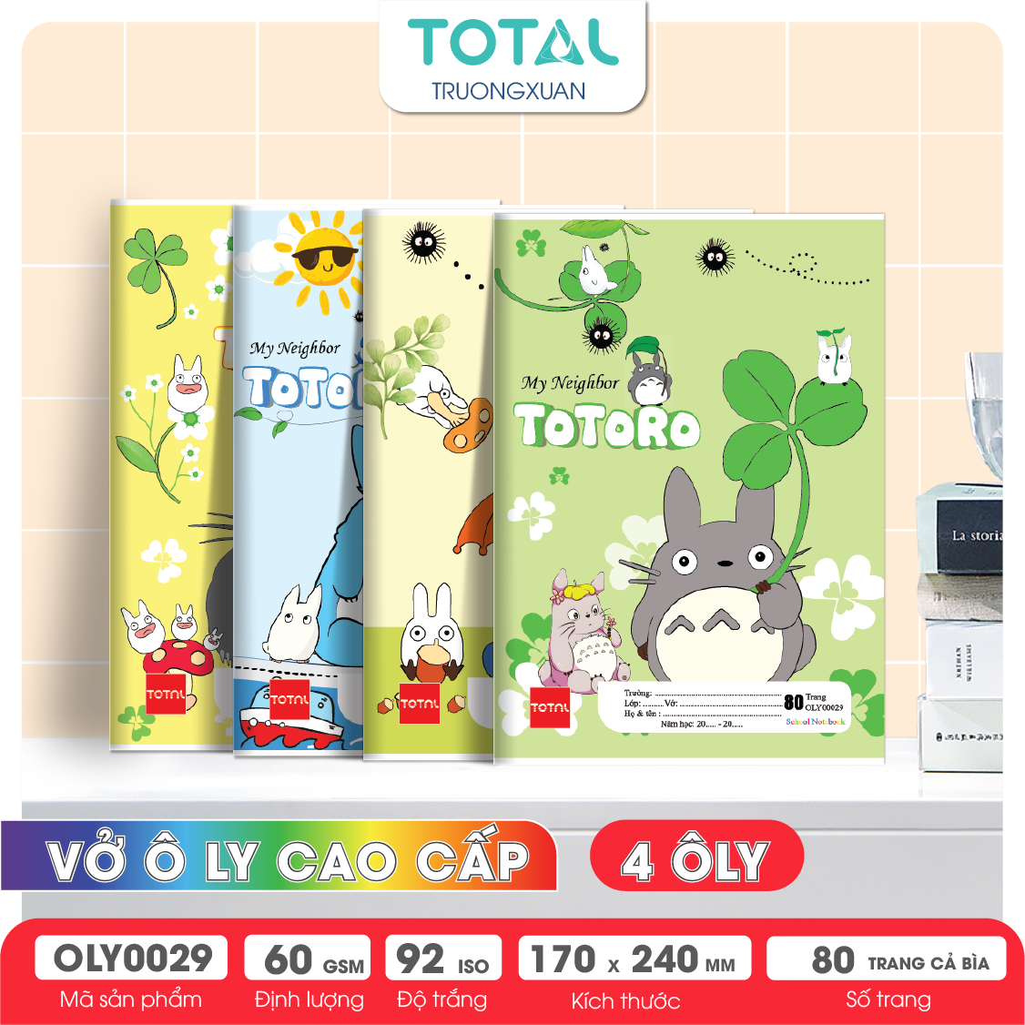 Vở oly Total Totoro 80 trang 4 ôly