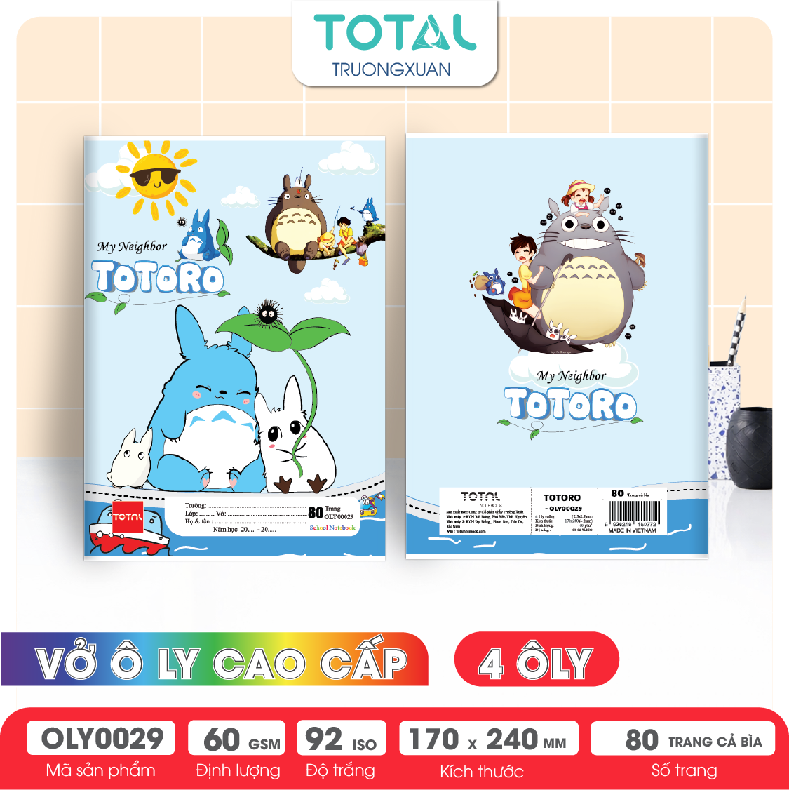Vở oly Total Totoro 80 trang 4 ôly