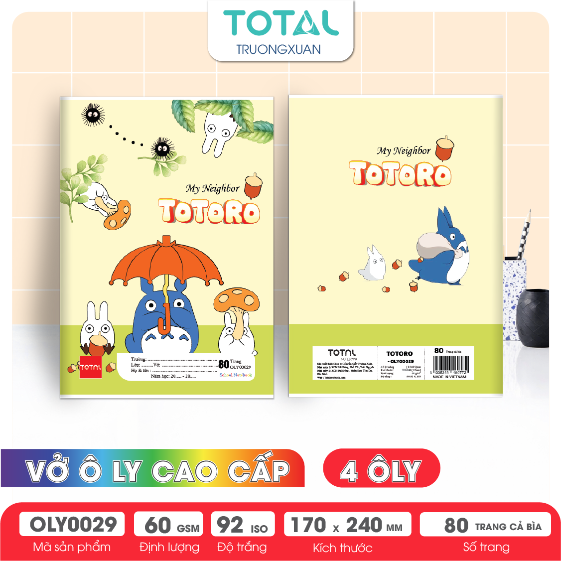 Vở oly Total Totoro 80 trang 4 ôly