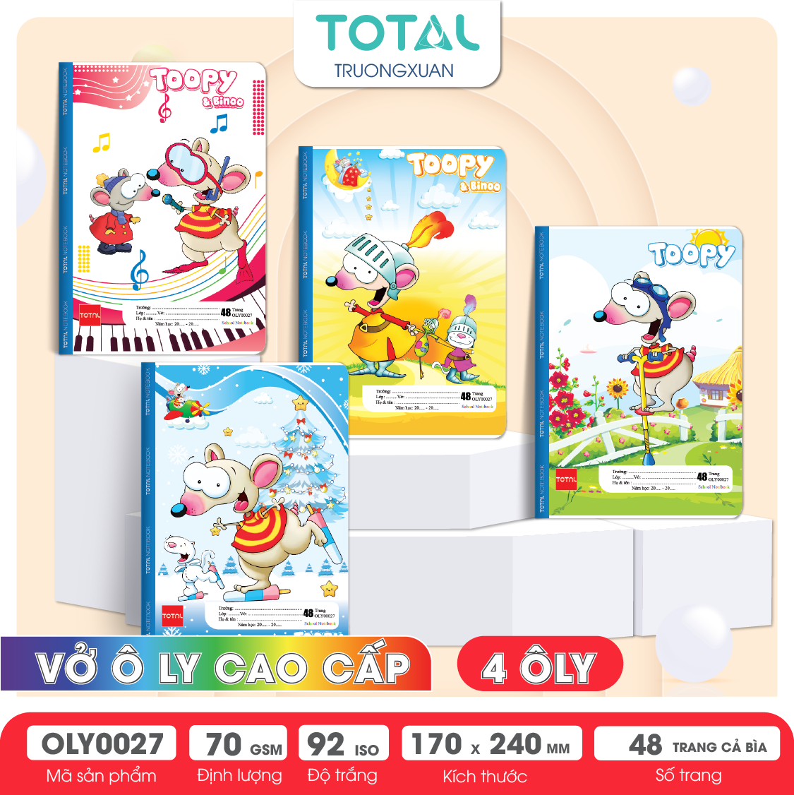 Vở oly Total Toopy 48 trang 4 ôly