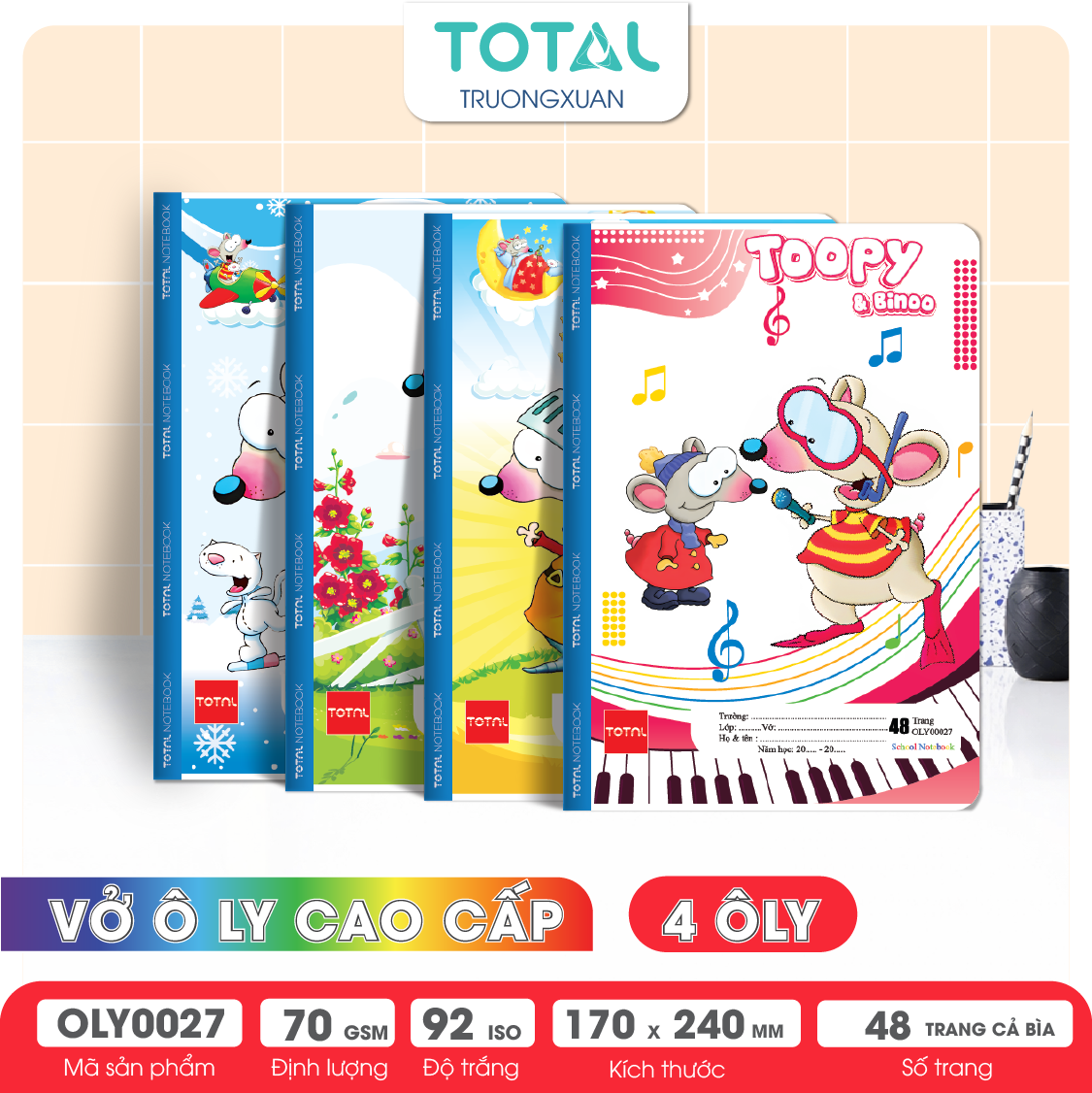 Vở oly Total Toopy 48 trang 4 ôly