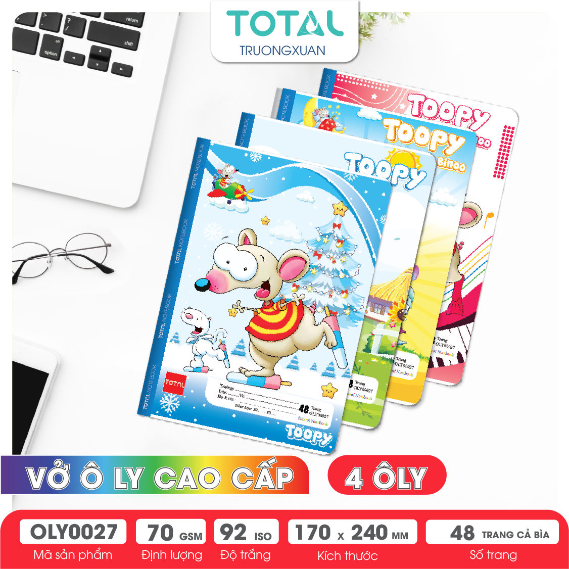 Vở oly Total Toopy 48 trang 4 ôly
