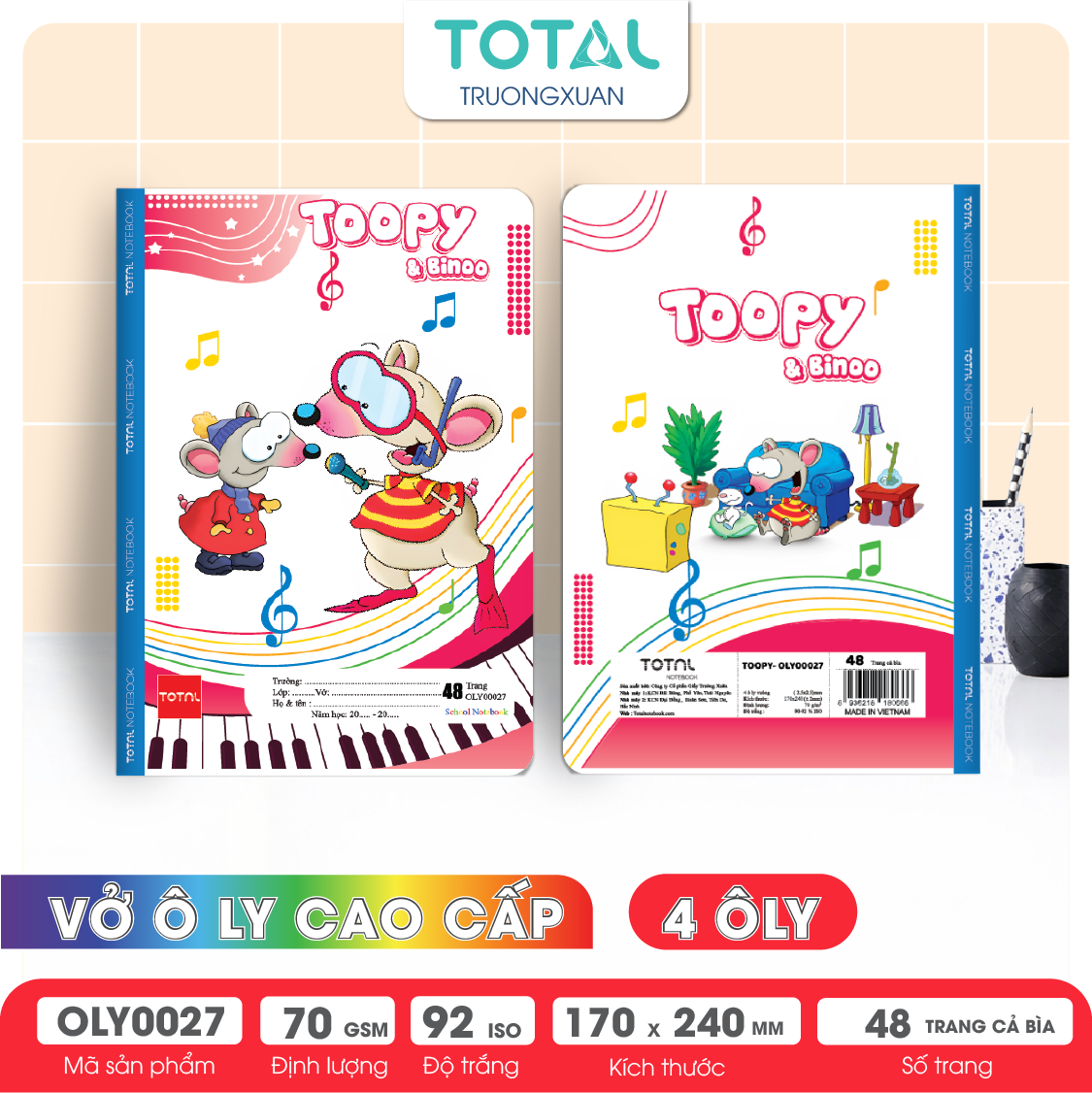 Vở oly Total Toopy 48 trang 4 ôly